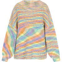 Gestreifter Oversize Strickpullover in Pastellfarben