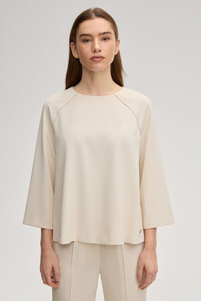 Joop! Baika Creme Bluse mit Raglanärmeln und Reißverschluss