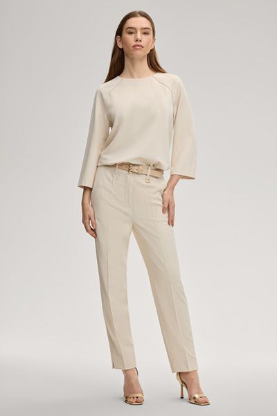 Joop! Baika Creme Bluse mit Raglanärmeln und Reißverschluss