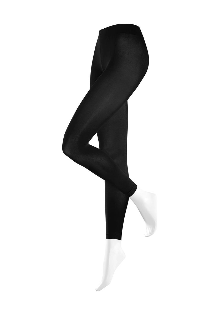 Blickdichte schwarze Samt Leggings 80 Denier