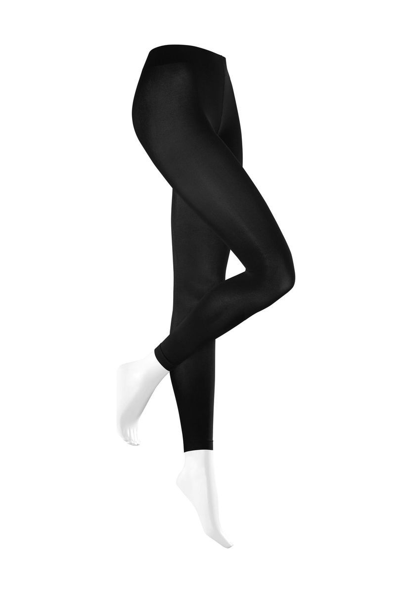 Blickdichte schwarze Samt Leggings 80 Denier