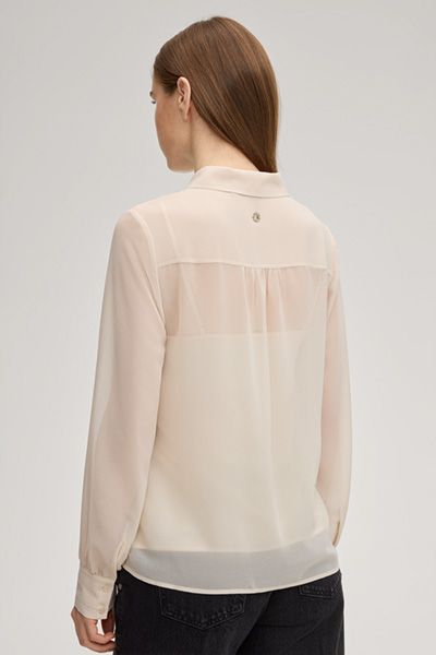 Marc Cain Brisa Chiffon Bluse in Creme mit integriertem Top