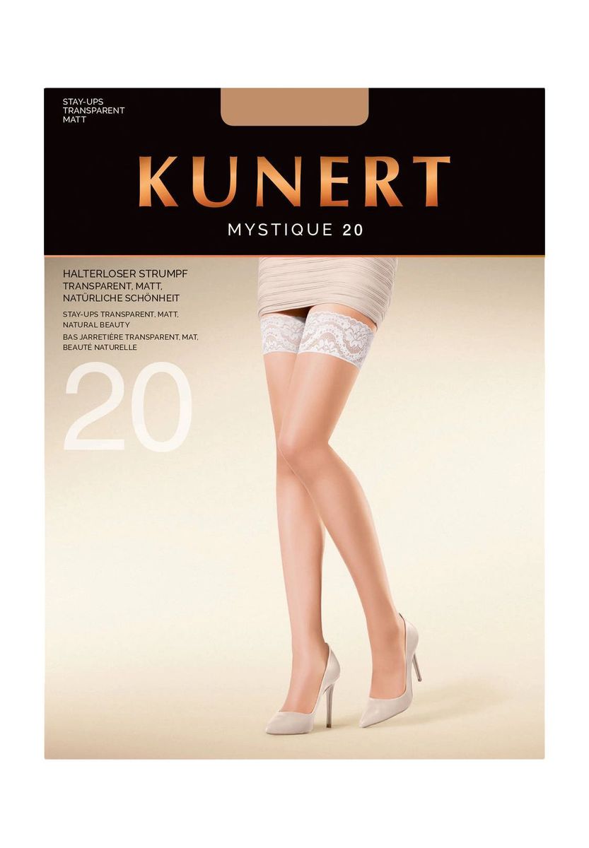 Elegante halterlose Strümpfe mit Blumenspitze