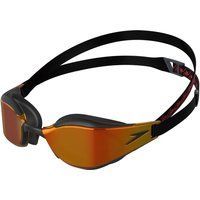 Speedo - "Fastskin Hyper Elite" Schwimmbrille für Herren/Damen Unisex (Schwarz/Oxidgrau/Feuerrot)