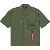 Olivgrünes Safarihemd mit Taschen