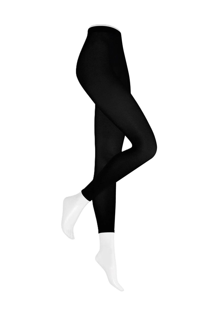 Klassische schwarze Baumwoll-Strickleggings