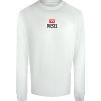 Diesel - "New D" T-Shirt für Herren/Damen Unisex, Langärmlig (Weiß)