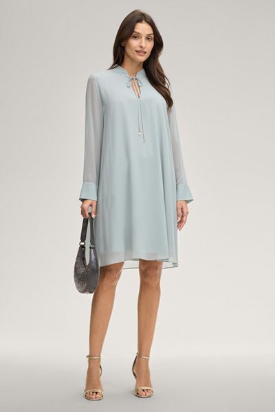 Chiffon-Minikleid Delilah mit Bindeband in Hellblau