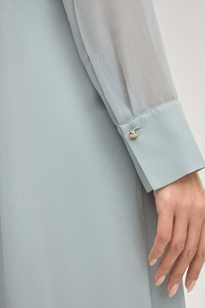 Chiffon-Minikleid Delilah mit Bindeband in Hellblau