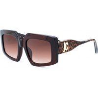 Rechteckige Sonnenbrille mit Leopardenmuster-Detail