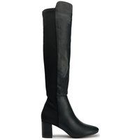 Schwarze Overknee-Stiefel mit Blockabsatz