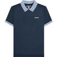 Poloshirt mit Gingham-Besatz