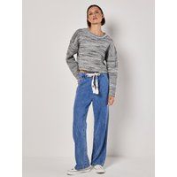 Boxy Pullover mit Space-Dye-Strick