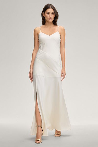 Satin Slip Dress mit Oberschenkelschlitz