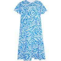 Blaues Kleid für Kinder mit Batikmuster