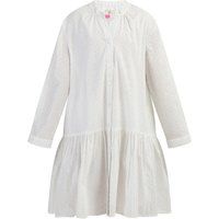 IZIA Sommerkleid Mädchen Wollweiß mit silbernen Streifen und Punkten