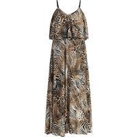 Faina Maxikleid mit Animal-Print Damen Beige