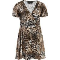 Faina Minikleid mit Animal-Print Damen Beige