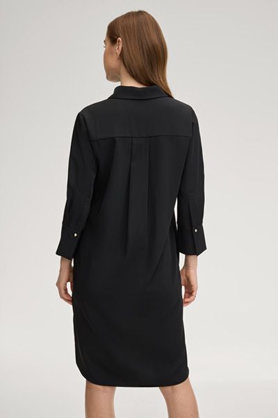 Daje Schwarzes Midi-Hemdkleid mit Dreiviertelärmeln