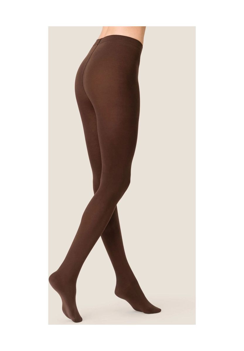 Braune, blickdichte Mikrofaser Strumpfhose