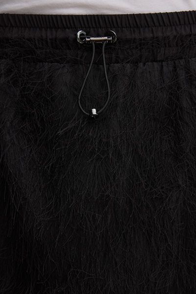 Marc Cain Rock Sage Schwarzer Fransen Bleistiftrock mit Kordelzug