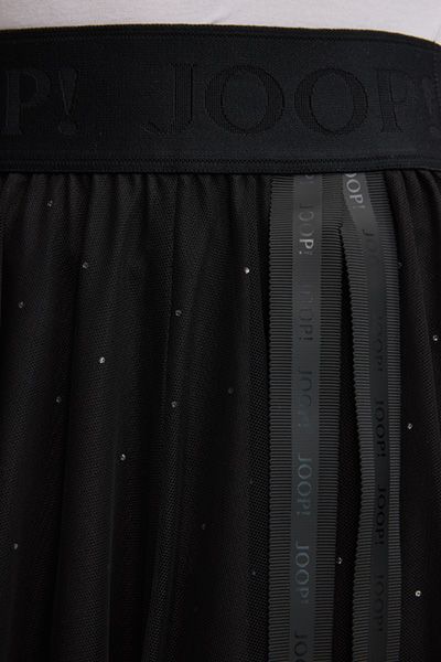 Joop! Frida Schwarzer Tüll-Midirock mit Strasssteinen und Logo-Bund