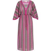 Geblümtes Midikleid mit Gürtel