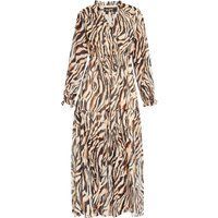 Maxikleid mit Animal-Print und langen Ärmeln