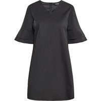 Damen Hemdkleid aus schwarzem Satin