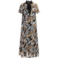 Faina Midikleid Damen Schwarz Mehrfarbig