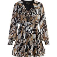 Faina Kleid Damen Schwarz Mehrfarbig