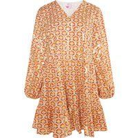 Fließendes Mini-Kleid mit Blumendruck