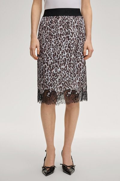 Joop! Sami Rock in Blau/Braun Leo Print mit Spitzensaum