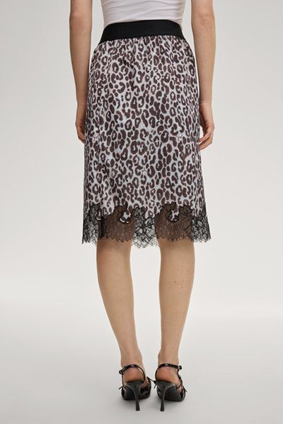 Joop! Sami Rock in Blau/Braun Leo Print mit Spitzensaum