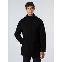 Moderner Trenchcoat aus schwarzer Wollmischung