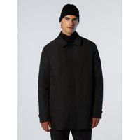 Minimalistischer schwarzer Trenchcoat mit Futter