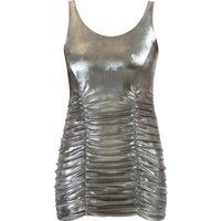 Faina Strick-Trägerkleid mini Damen Schwarz Metallic