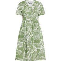 Grünes Midikleid mit Blätterprint