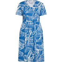 Geknöpftes Midikleid mit Blätterprint
