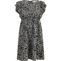 Faina Midikleid mit Leoprint Damen Grau Leo