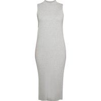 Ärmelloses Strick-Midikleid mit Rippenmuster