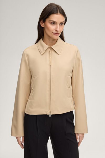 JOOP! Osane Beige Jacke mit Kragen und Zwei-Wege-Reißverschluss