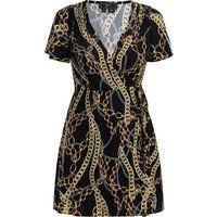 Faina Minikleid mit Allover-Print Damen schwarz