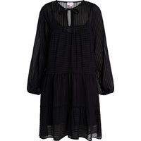 Gestreiftes, gestuftes Minikleid mit Bindeband