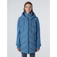 Lange Puffer Weste mit Kapuze