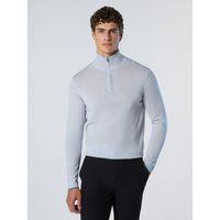 Merinowolle Pullover mit Halbreißverschluss