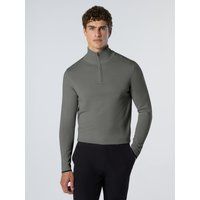 Merinowolle Pullover mit Halbreißverschluss