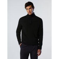 Merinowolle Pullover mit Halbreißverschluss
