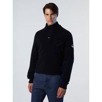 Herren Wollmischpullover mit Knopfleiste