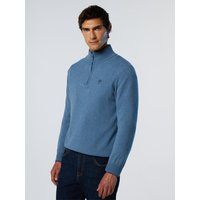 Pullover mit halbem Reißverschluss aus Kaschmirmischung